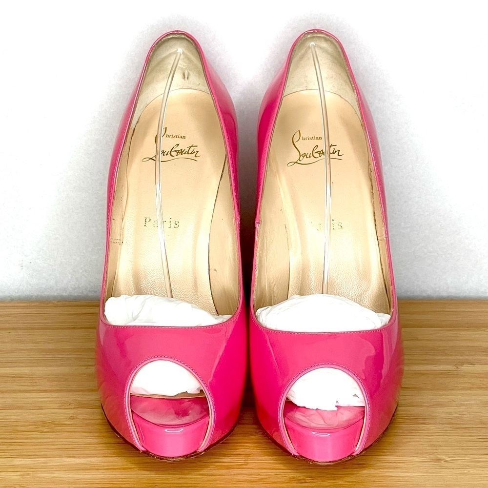 Christian Louboutin Very Prive 120 platform peep toe pump.EU39 bubble gum pink